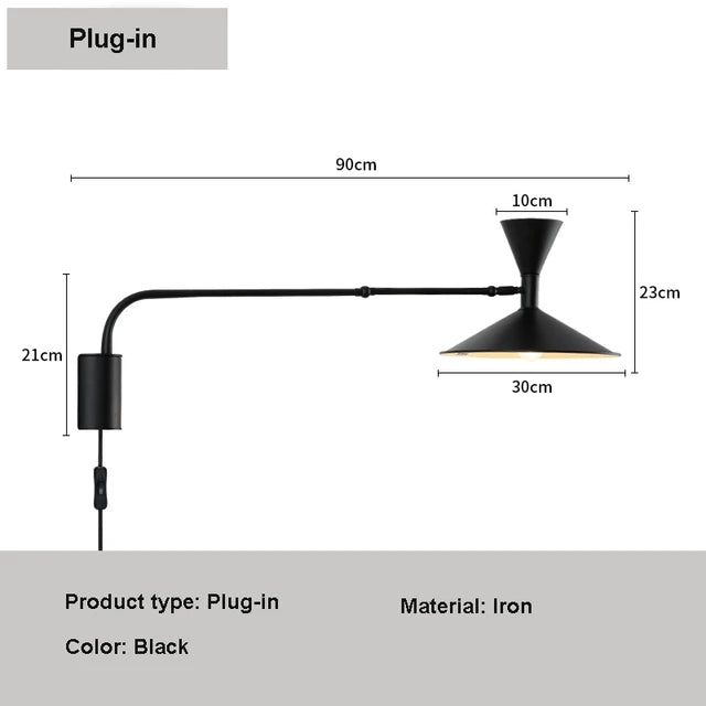 Nymera Minimalist Wall Lamp With Rotating Arm Reading Light Ambient Glow Sleek Modern Design