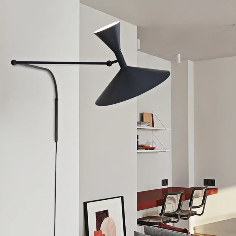 Nymera Minimalist Wall Lamp With Rotating Arm Reading Light Ambient Glow Sleek Modern Design
