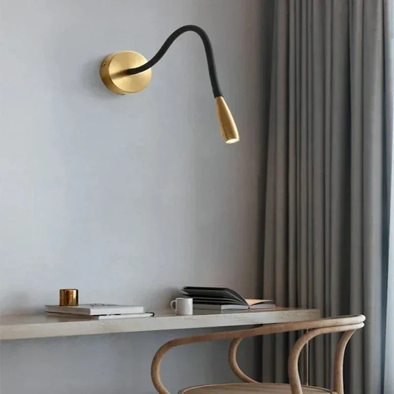 Adjustable Wall Light With A Swivel Arm For Bedroom Bronze Or Black