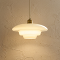 Antique Style Glass Pendant Ceiling Light With Brass Finish Suspension For Interiors