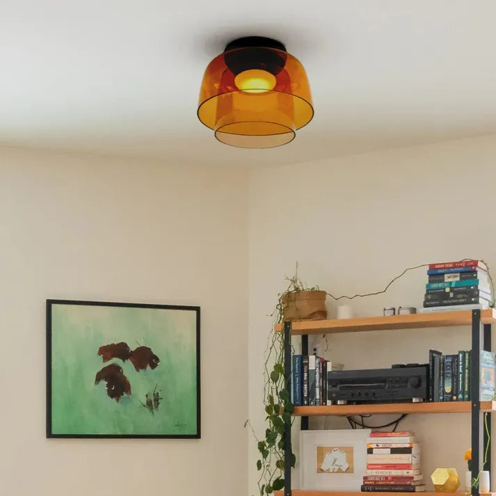 Lumenweave Nordic Style Ceiling Light With Handcrafted Glass Shade For Living Rooms And Dining Areas