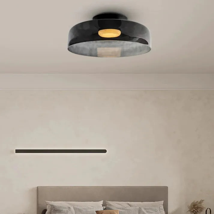 Lumenweave Nordic Style Ceiling Light With Handcrafted Glass Shade For Living Rooms And Dining Areas