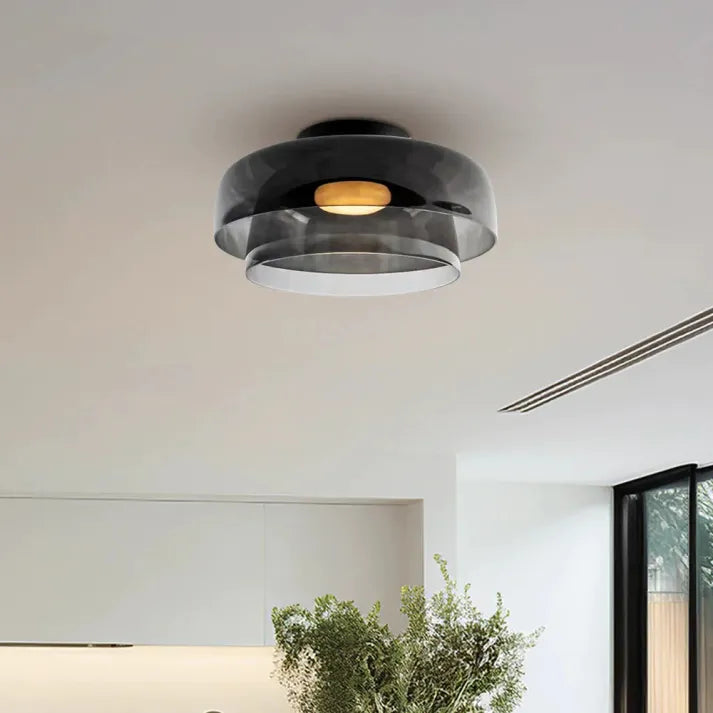 Lumenweave Nordic Style Ceiling Light With Handcrafted Glass Shade For Living Rooms And Dining Areas