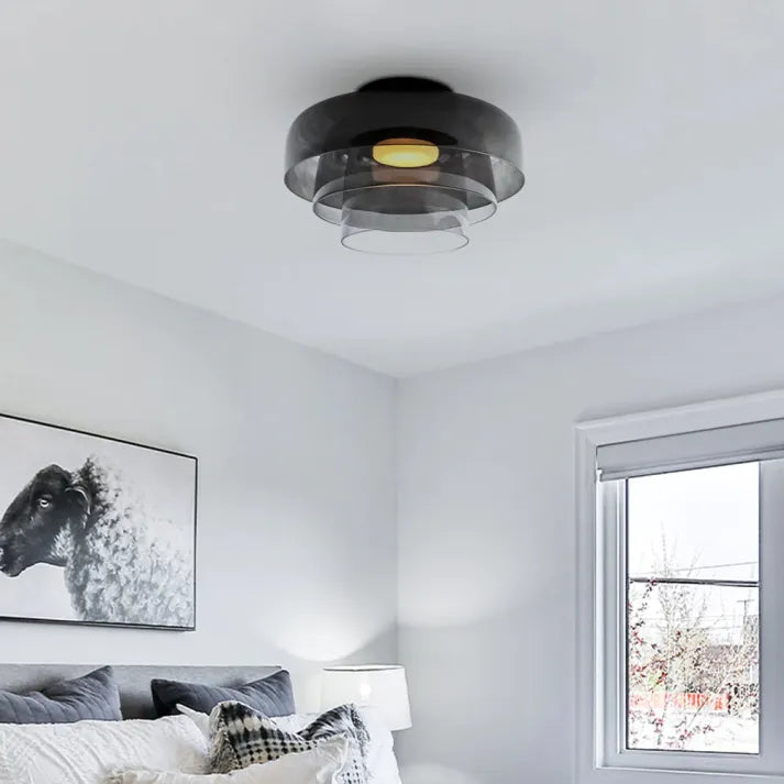 Lumenweave Nordic Style Ceiling Light With Handcrafted Glass Shade For Living Rooms And Dining Areas