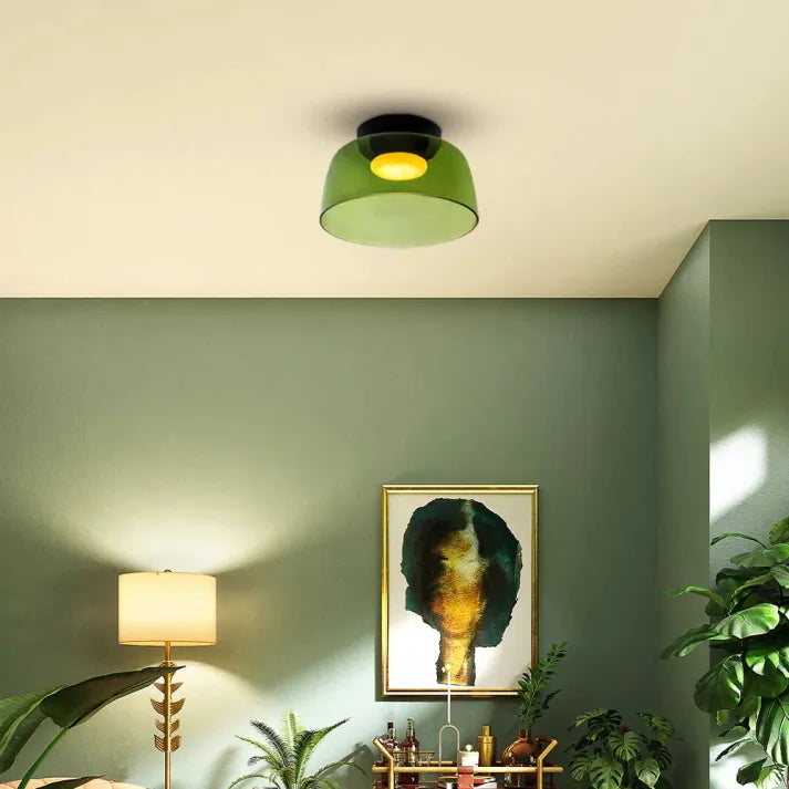 Lumenweave Nordic Style Ceiling Light With Handcrafted Glass Shade For Living Rooms And Dining Areas