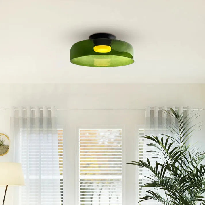 Lumenweave Nordic Style Ceiling Light With Handcrafted Glass Shade For Living Rooms And Dining Areas