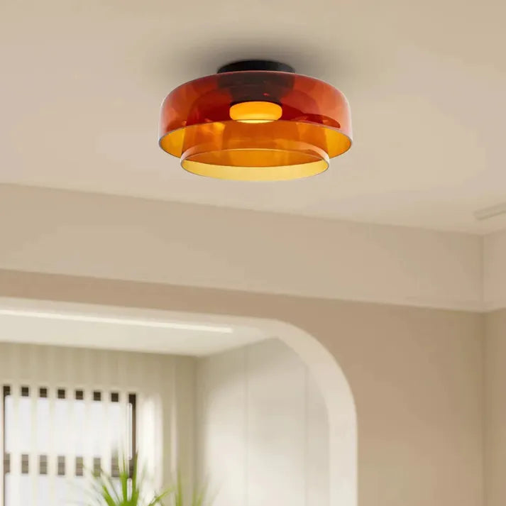 Lumenweave Nordic Style Ceiling Light With Handcrafted Glass Shade For Living Rooms And Dining Areas