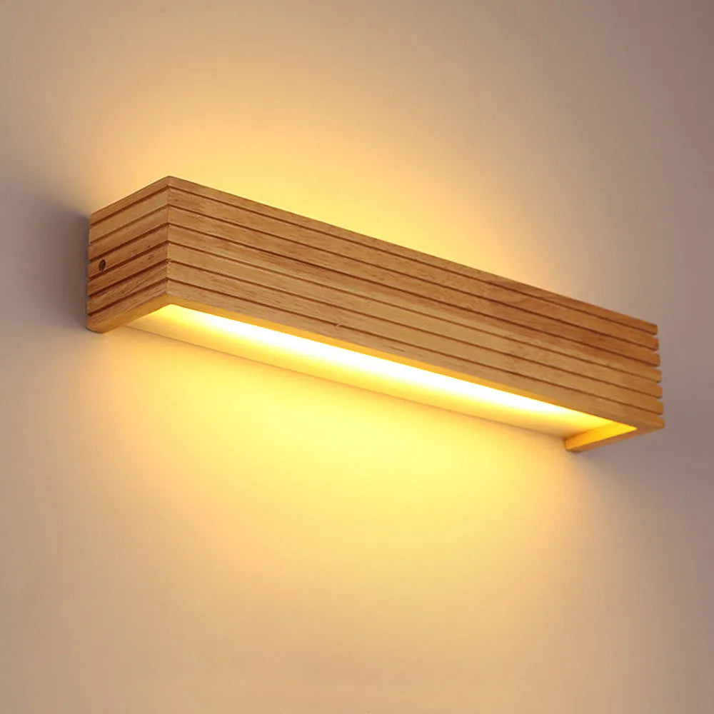 Nordic Wood And Acrylic Wall Lamp With LED E27 For Bedroom And Living Room