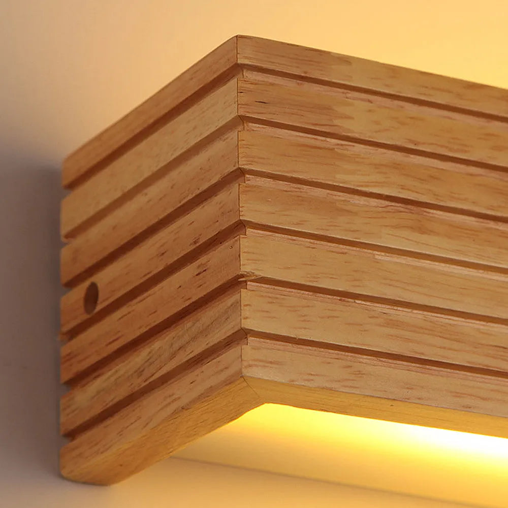Nordic Wood And Acrylic Wall Lamp With LED E27 For Bedroom And Living Room