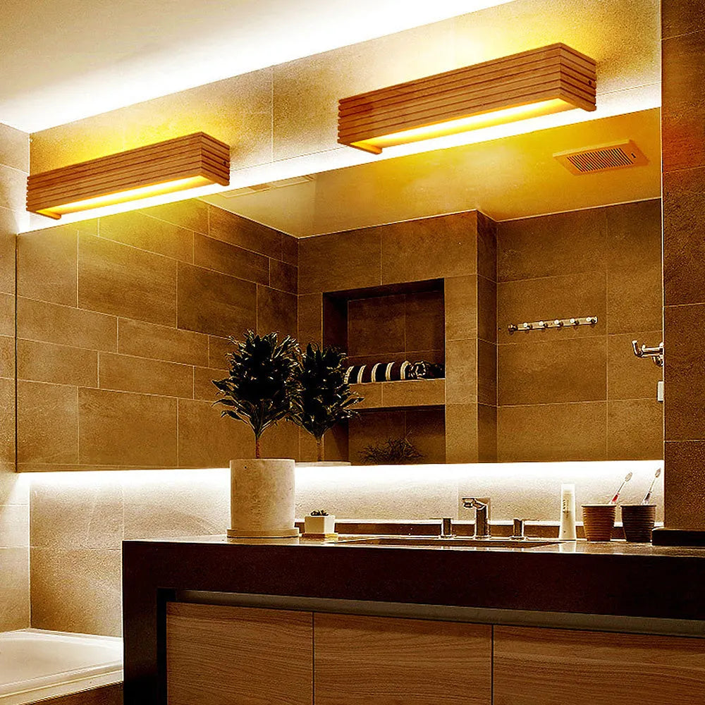 Nordic Wood And Acrylic Wall Lamp With LED E27 For Bedroom And Living Room