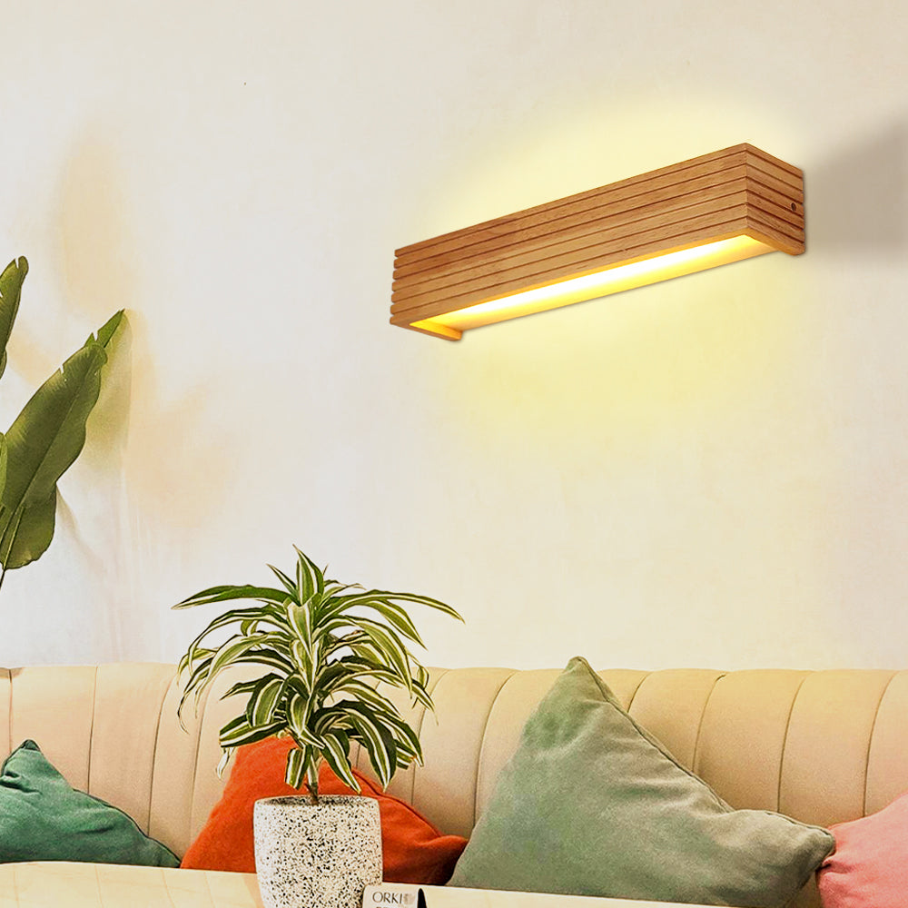 Nordic Wood And Acrylic Wall Lamp With LED E27 For Bedroom And Living Room