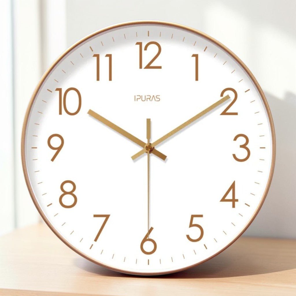 Nordic Minimalist Wall Clock — Silent Quartz Sweep Movement