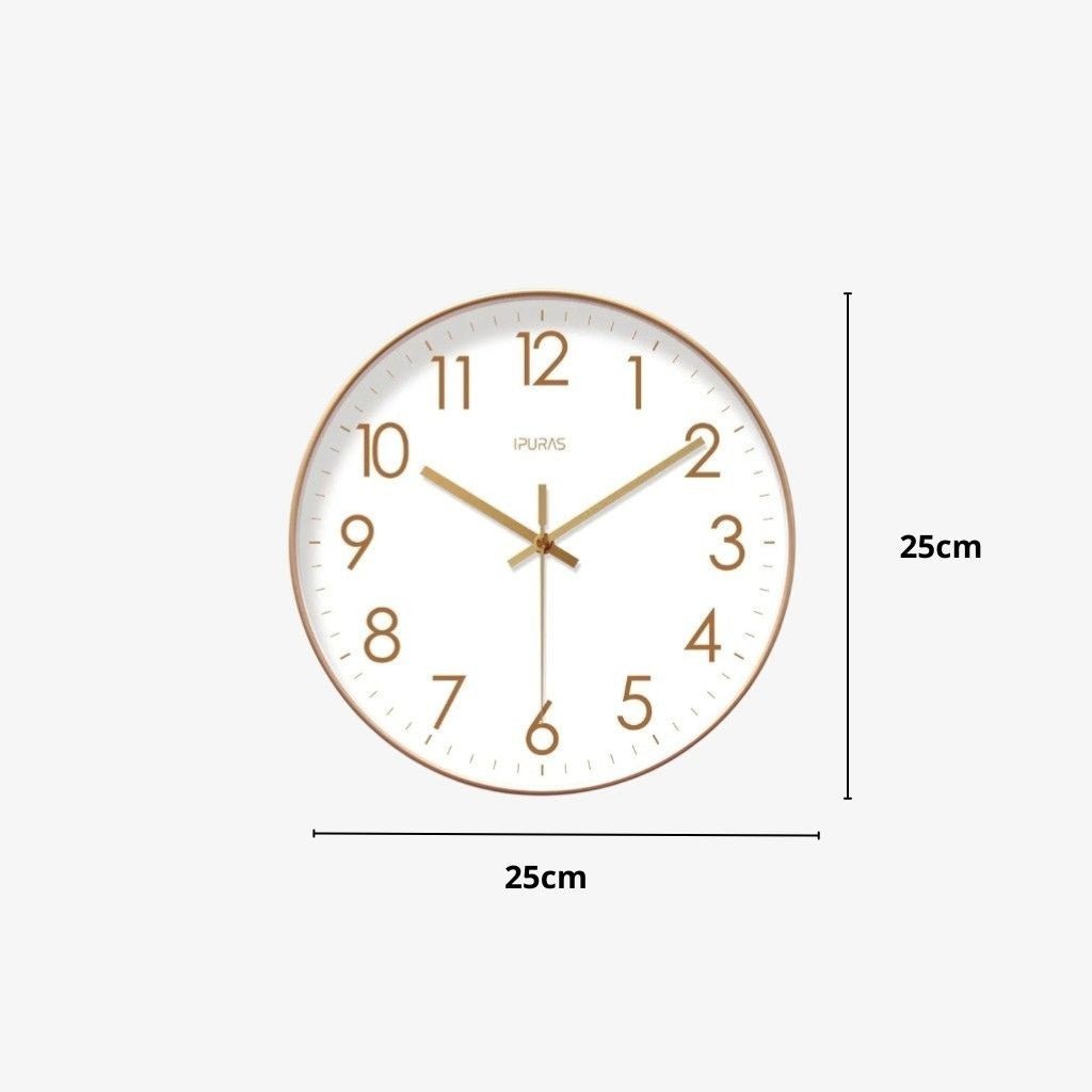 Nordic Minimalist Wall Clock — Silent Quartz Sweep Movement