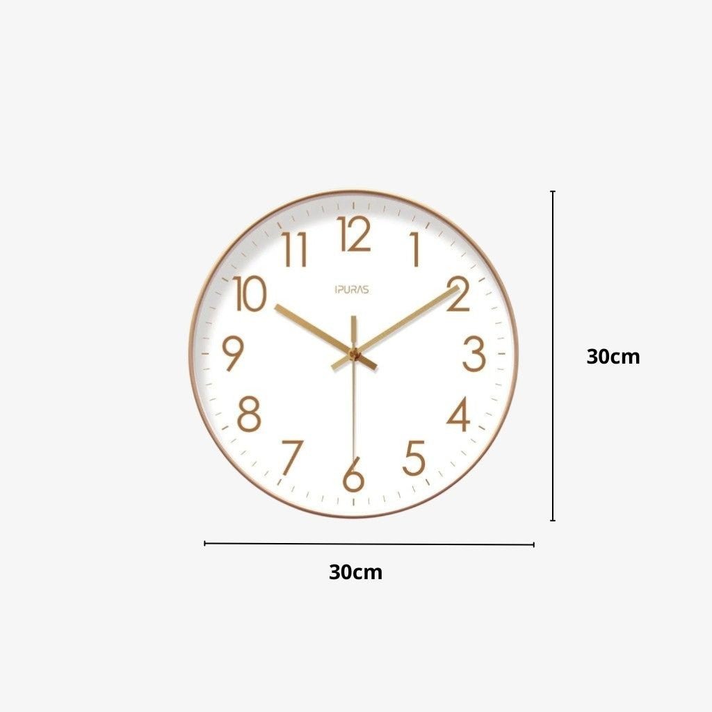 Nordic Minimalist Wall Clock — Silent Quartz Sweep Movement