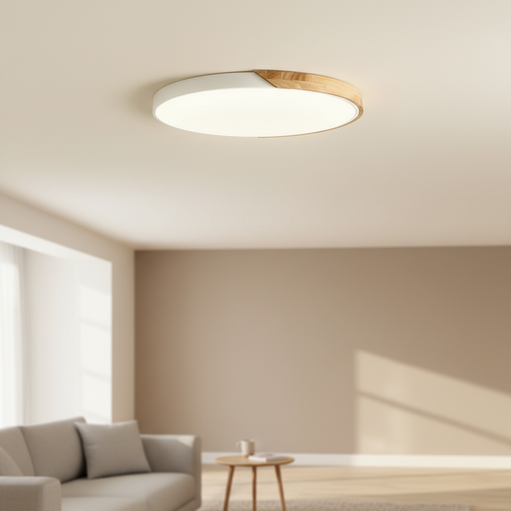 AeroLux Flush Mount Wood Nordic Ceiling Light For Modern Living Areas And Hallways