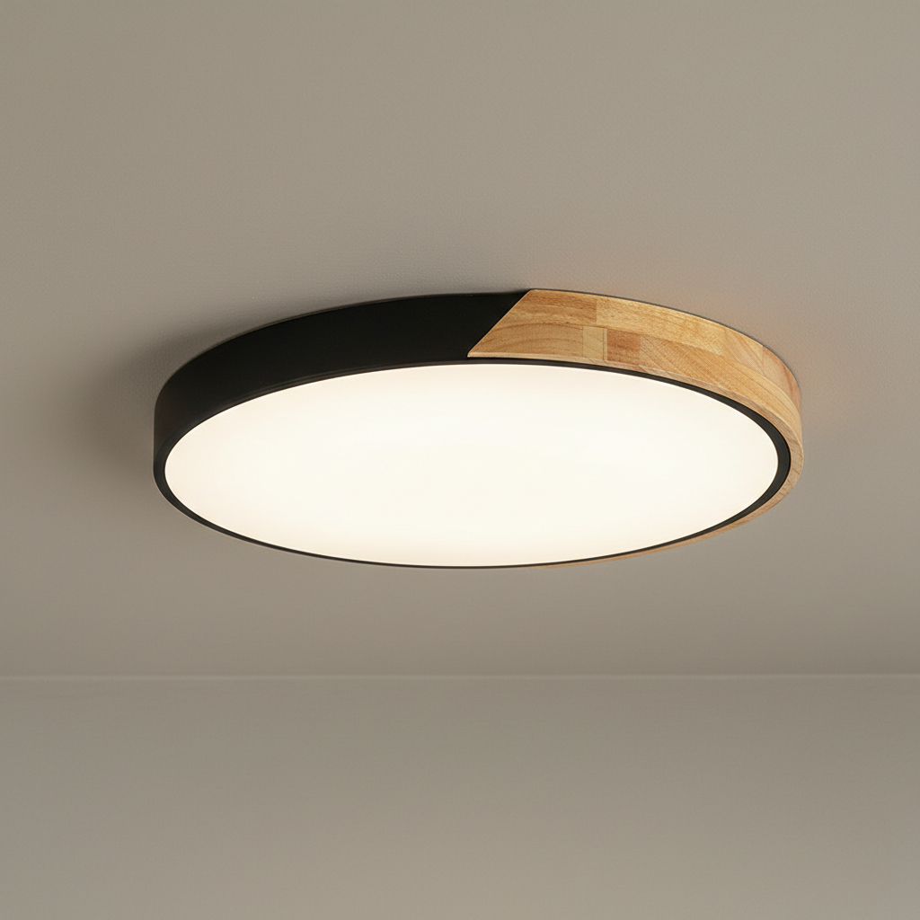 AeroLux Flush Mount Wood Nordic Ceiling Light For Modern Living Areas And Hallways