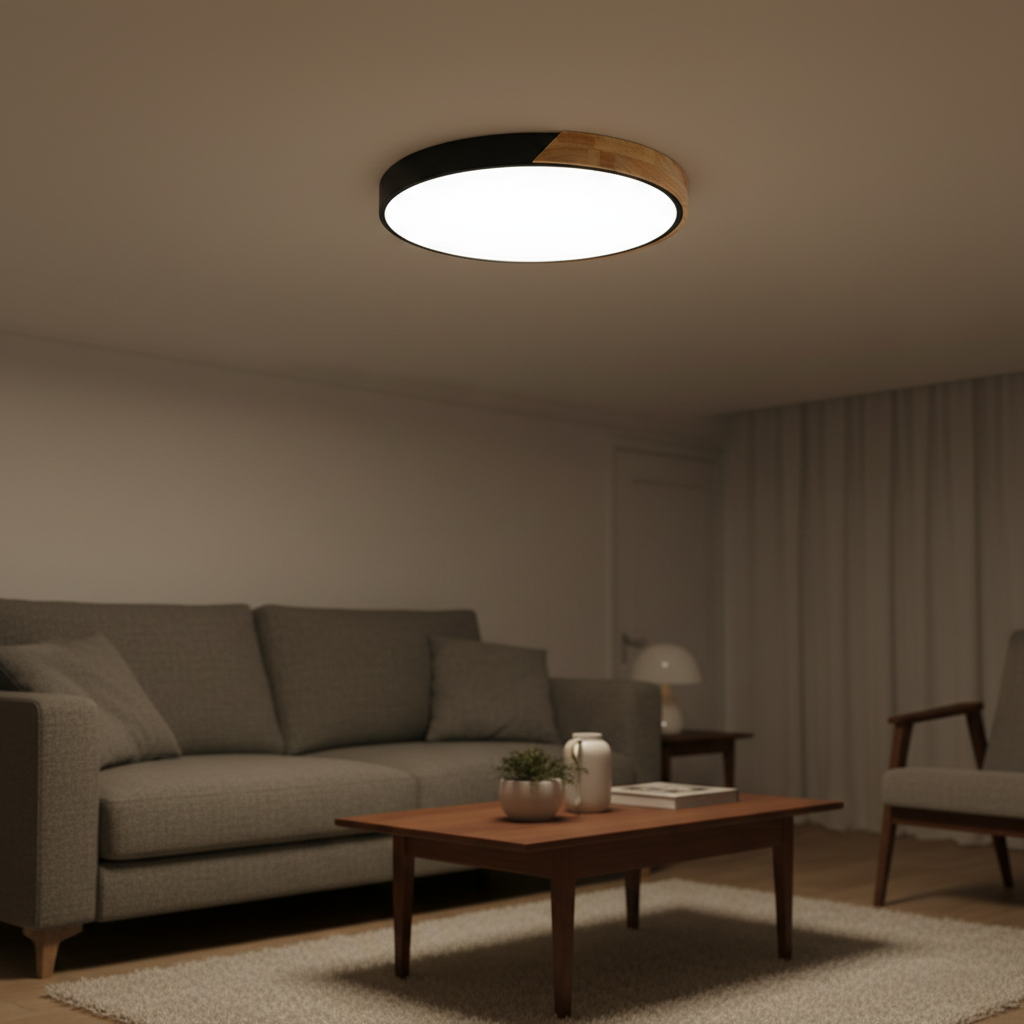 AeroLux Flush Mount Wood Nordic Ceiling Light For Modern Living Areas And Hallways