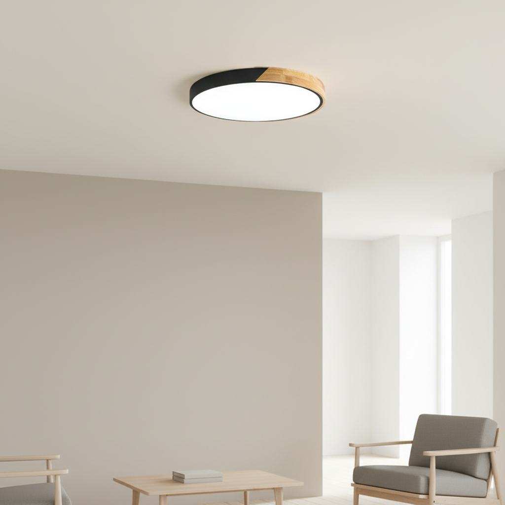 AeroLux Flush Mount Wood Nordic Ceiling Light For Modern Living Areas And Hallways