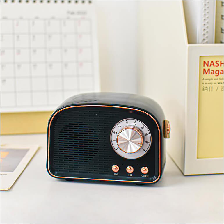 NostalgiaWave Portable Retro Speaker — Vintage Radio Design, Bluetooth 5.0