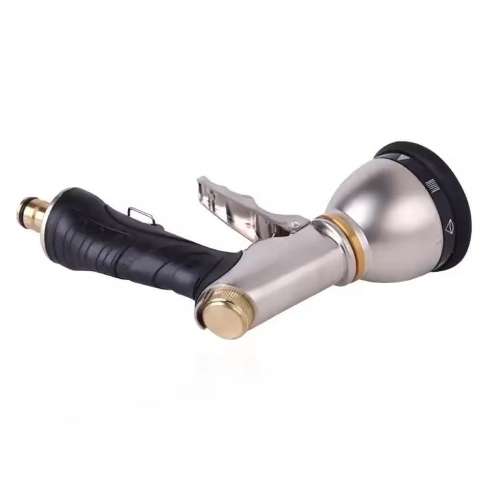 NozzleJet Hose Nozzle — Nine Spray Patterns, Single-Finger Thumb Lever