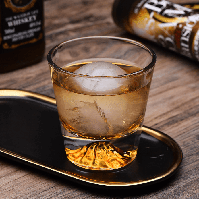 Chamvin Edo Kiriko Whiskey Glass In Crystal Set With Wooden Gift Box