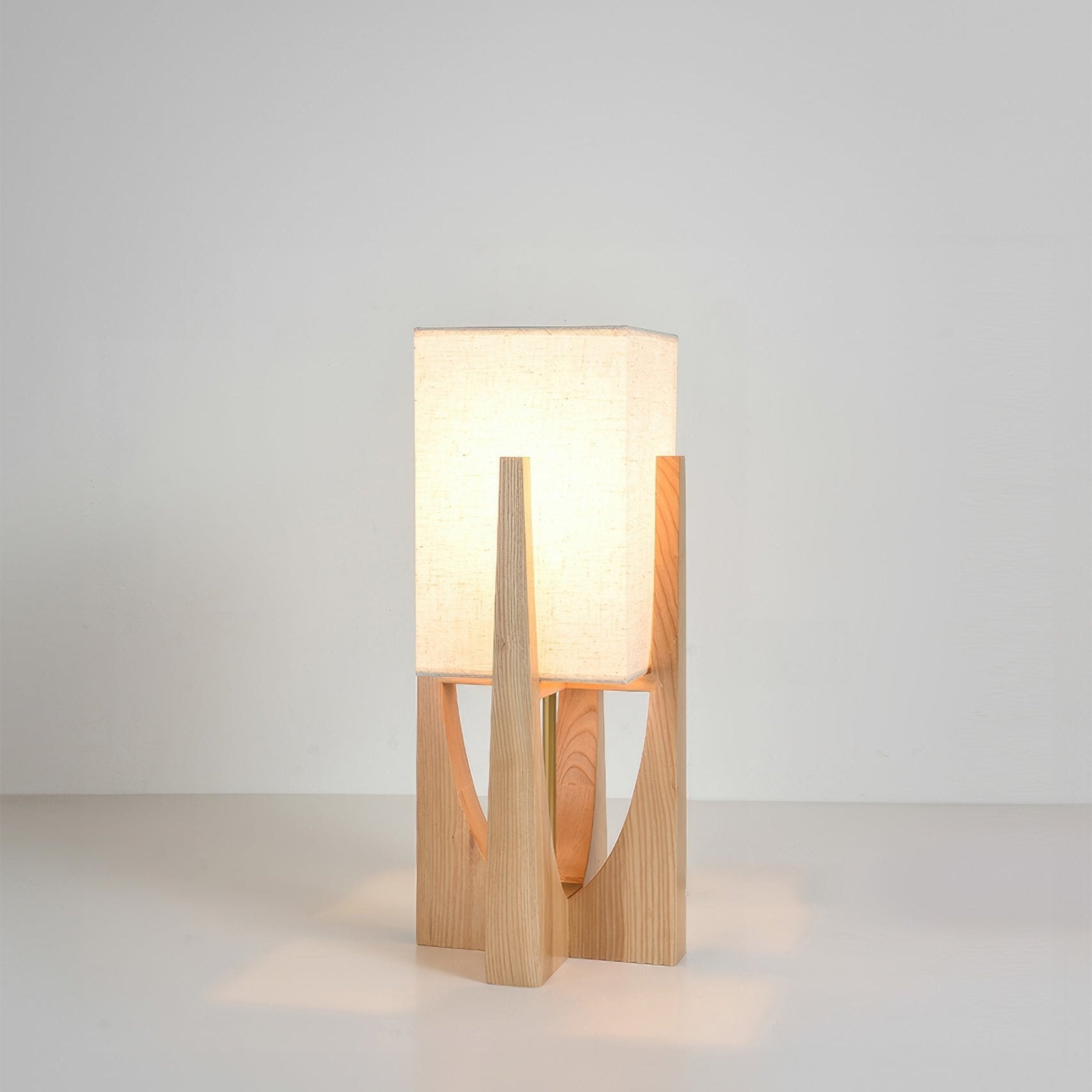 Caelum Walnut Wood Floor Lamp Featuring Linen Shade In Living Rooms Timeless Edition