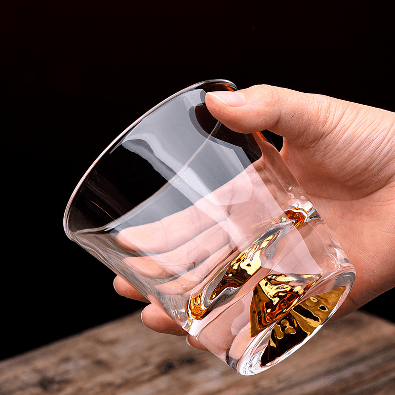Chamvin Edo Kiriko Whiskey Glass In Crystal Set With Wooden Gift Box