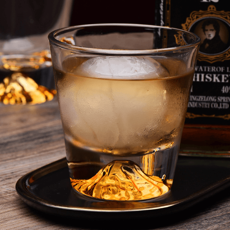 Chamvin Edo Kiriko Whiskey Glass In Crystal Set With Wooden Gift Box