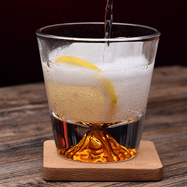 Chamvin Edo Kiriko Whiskey Glass In Crystal Set With Wooden Gift Box