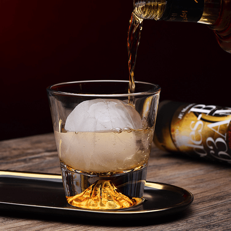 Chamvin Edo Kiriko Whiskey Glass In Crystal Set With Wooden Gift Box