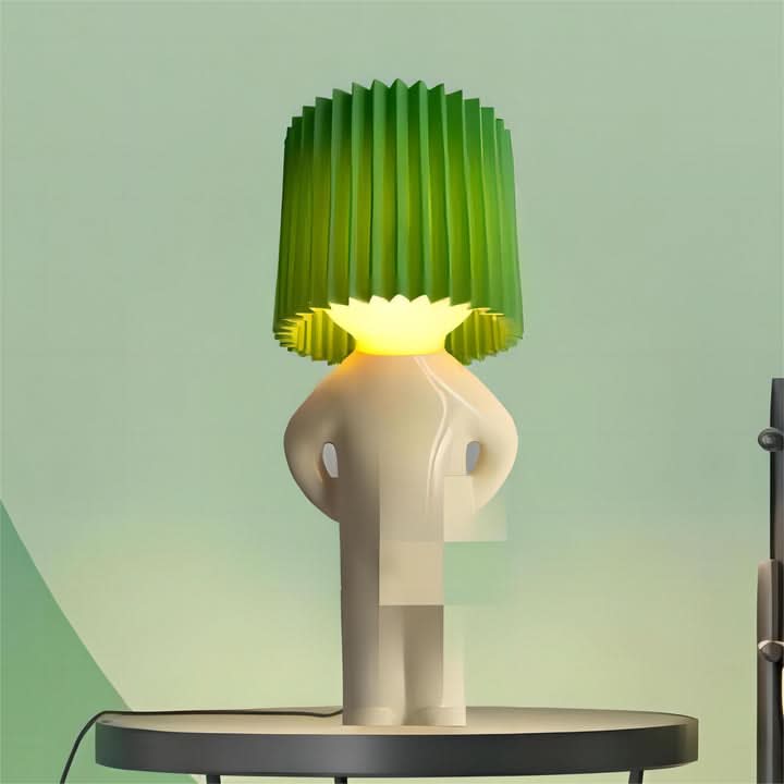 GiggleGlow Playful LED Lamp — Wobble Silhouette, Compact Footprint
