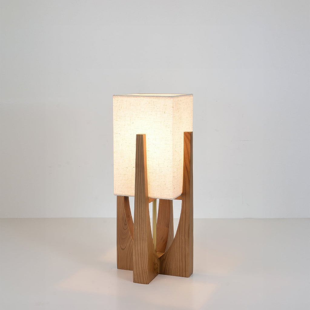 Caelum Walnut Wood Floor Lamp Featuring Linen Shade In Living Rooms Timeless Edition