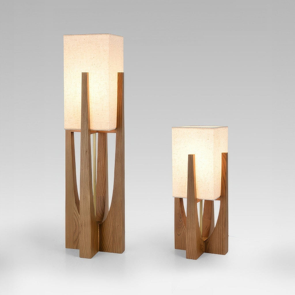 Caelum Walnut Wood Floor Lamp Featuring Linen Shade In Living Rooms Timeless Edition
