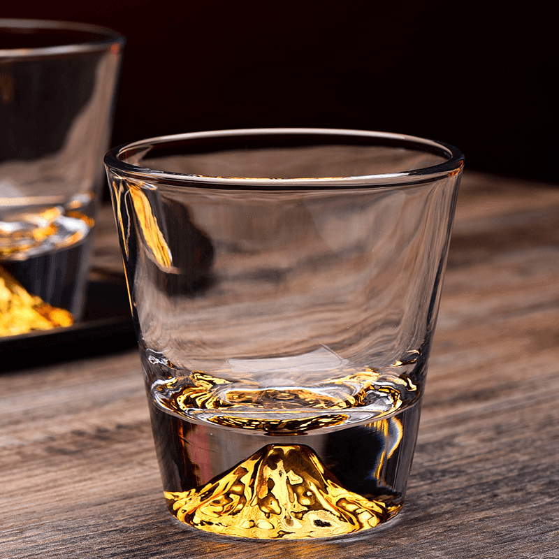 Chamvin Edo Kiriko Whiskey Glass In Crystal Set With Wooden Gift Box