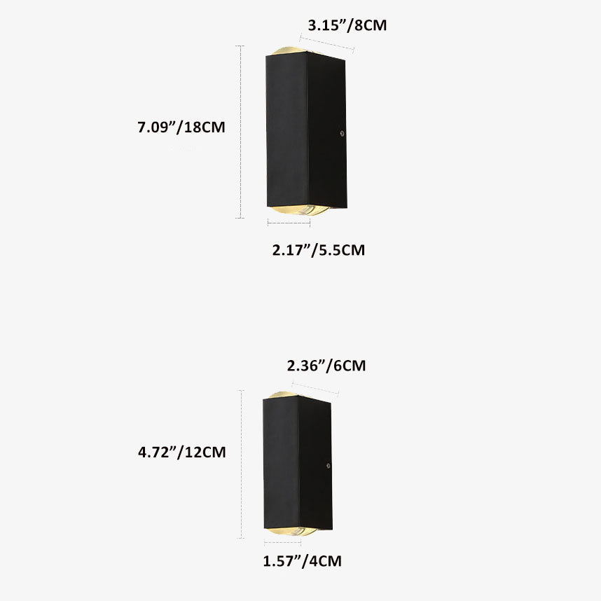 AstraGlow Waterproof Outdoor Rectangular LED Wall Sconce For Exterior Use 600 To 1000 Lumens