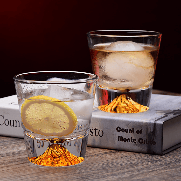 Chamvin Edo Kiriko Whiskey Glass In Crystal Set With Wooden Gift Box