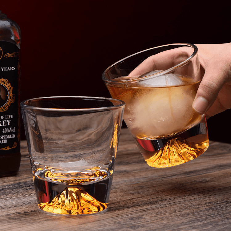 Chamvin Edo Kiriko Whiskey Glass In Crystal Set With Wooden Gift Box