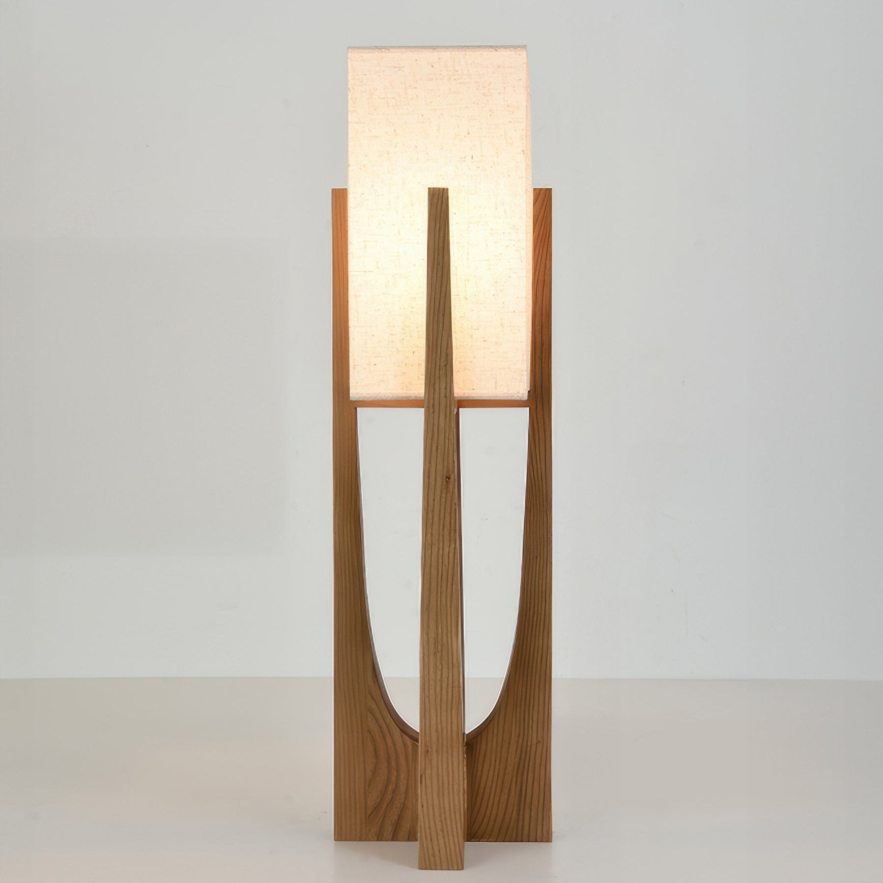 Caelum Walnut Wood Floor Lamp Featuring Linen Shade In Living Rooms Timeless Edition