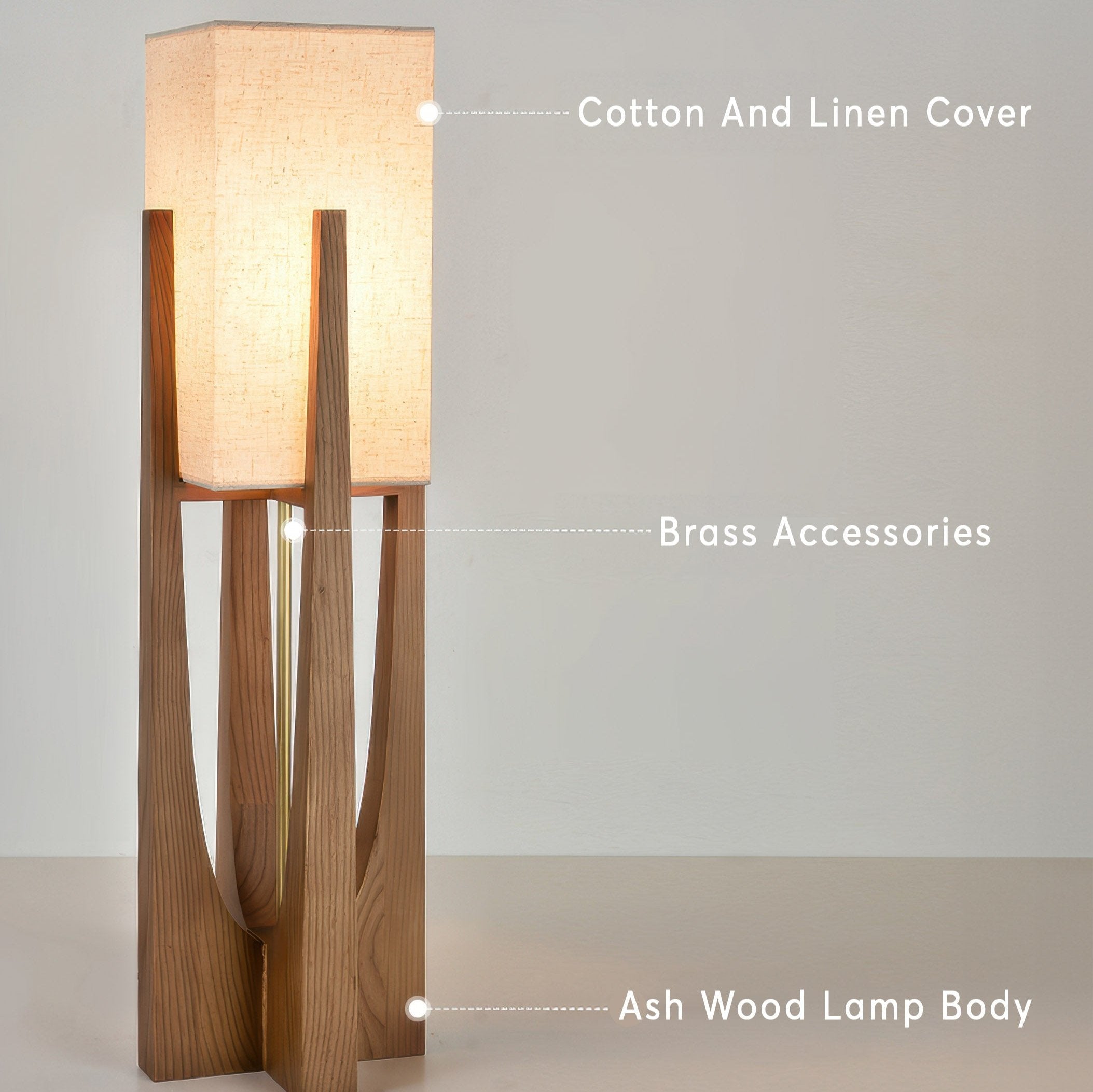 Caelum Walnut Wood Floor Lamp Featuring Linen Shade In Living Rooms Timeless Edition