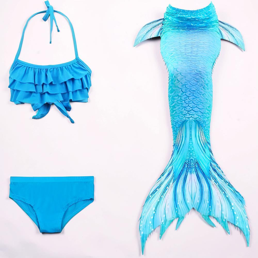 Dvoudílné plavky Ocean Dreams s ocasem mořské panny, ladícím topem a šortkami pro dívky