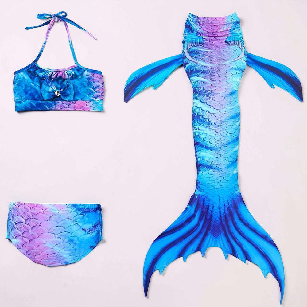 Dvoudílné plavky Ocean Dreams s ocasem mořské panny, ladícím topem a šortkami pro dívky