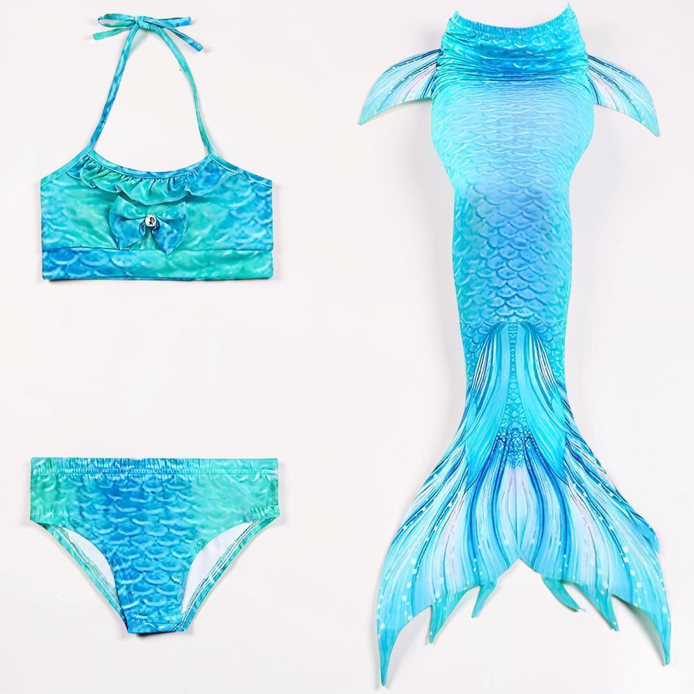 Dvoudílné plavky Ocean Dreams s ocasem mořské panny, ladícím topem a šortkami pro dívky