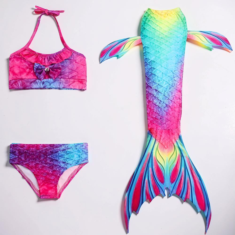 Dvoudílné plavky Ocean Dreams s ocasem mořské panny, ladícím topem a šortkami pro dívky