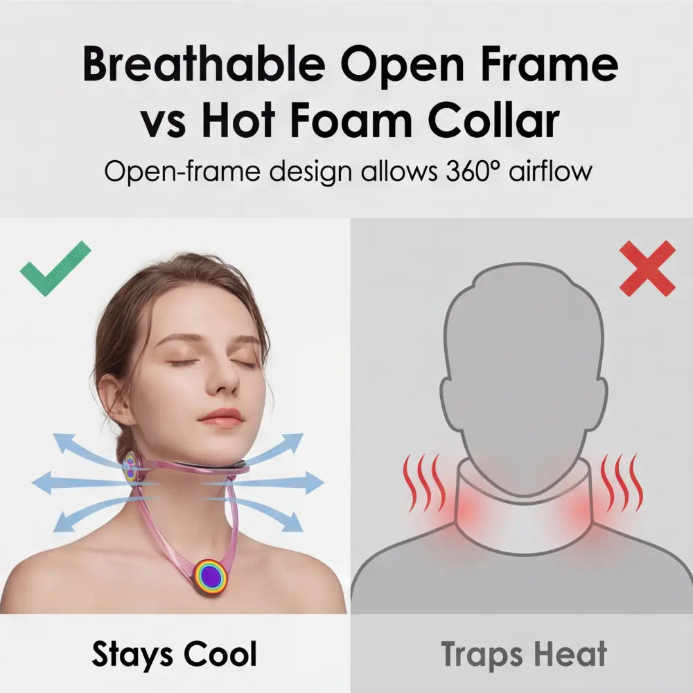 Adjustable Neck Support With Open Frame Soft Flannel PVC Ergonomic 98g Ventilated