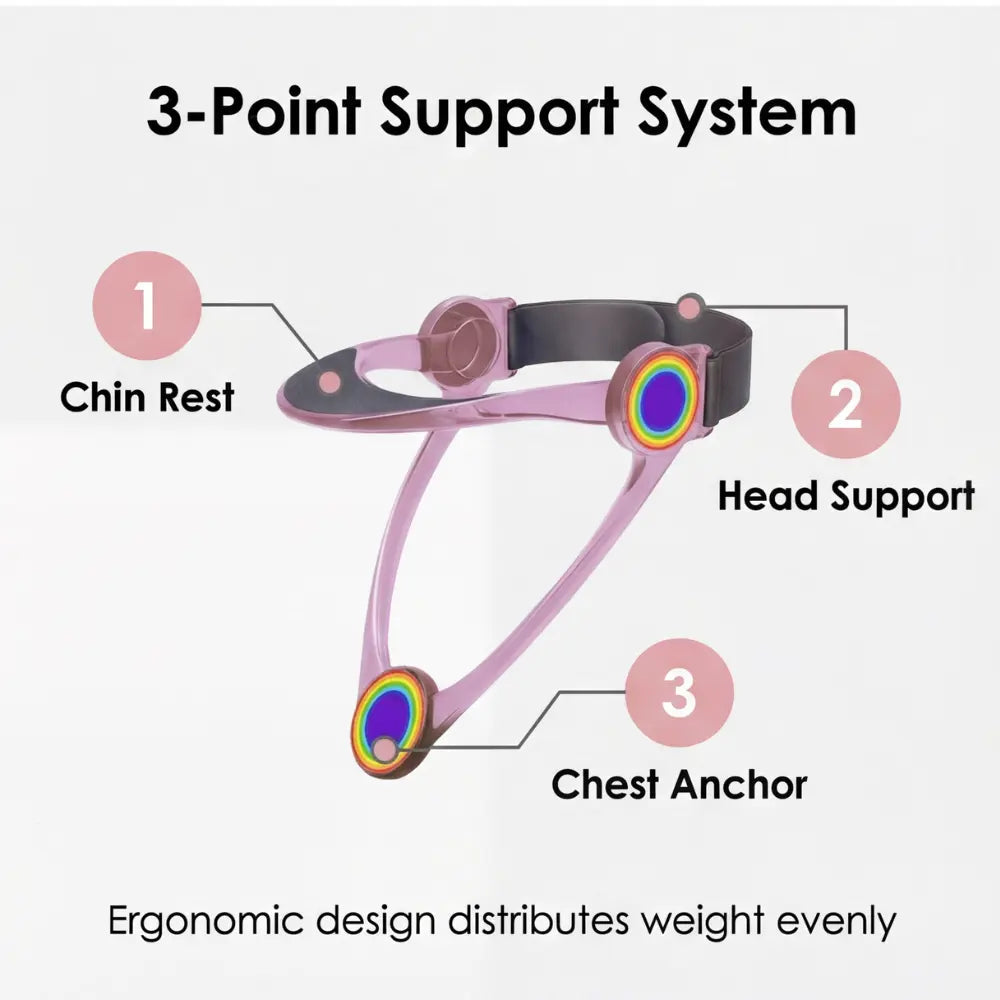 Adjustable Neck Support With Open Frame Soft Flannel PVC Ergonomic 98g Ventilated