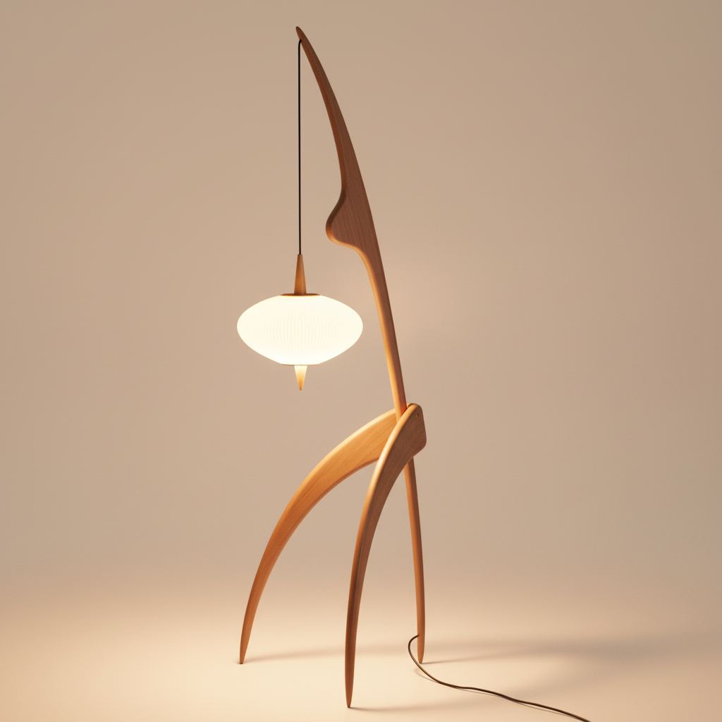 EverLume Pendelleuchte mit skulpturalem Holzrahmen und Diffusor für moderne Küchen