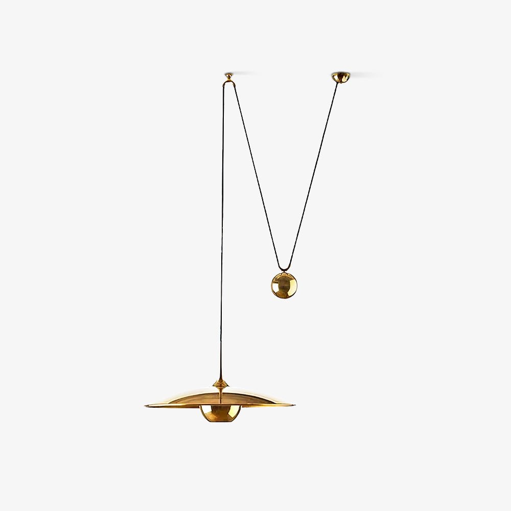 Industrial Counterweight Pendant Lamp, Adjustable Metal Pendant Light In Chrome Or Gold