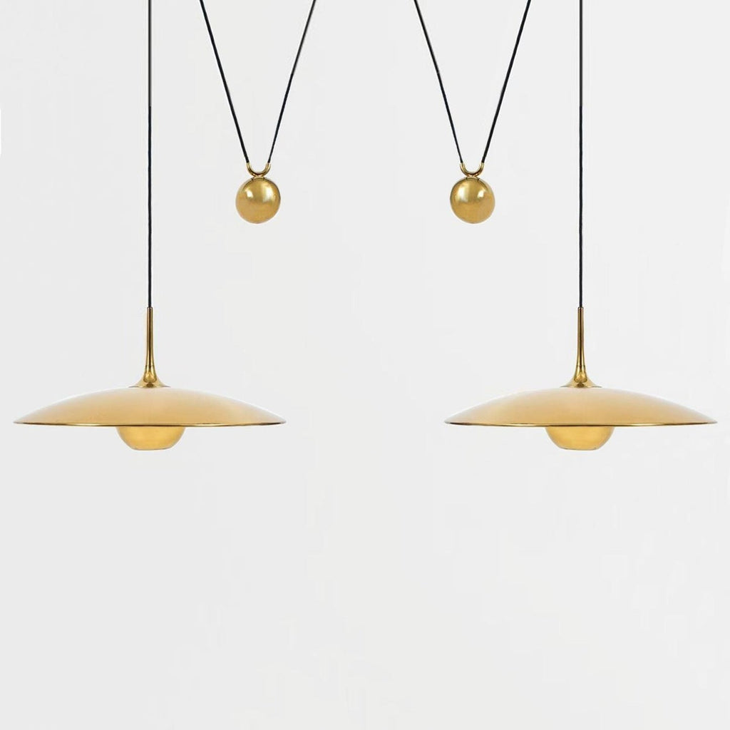 Industrial Counterweight Pendant Lamp, Adjustable Metal Pendant Light In Chrome Or Gold