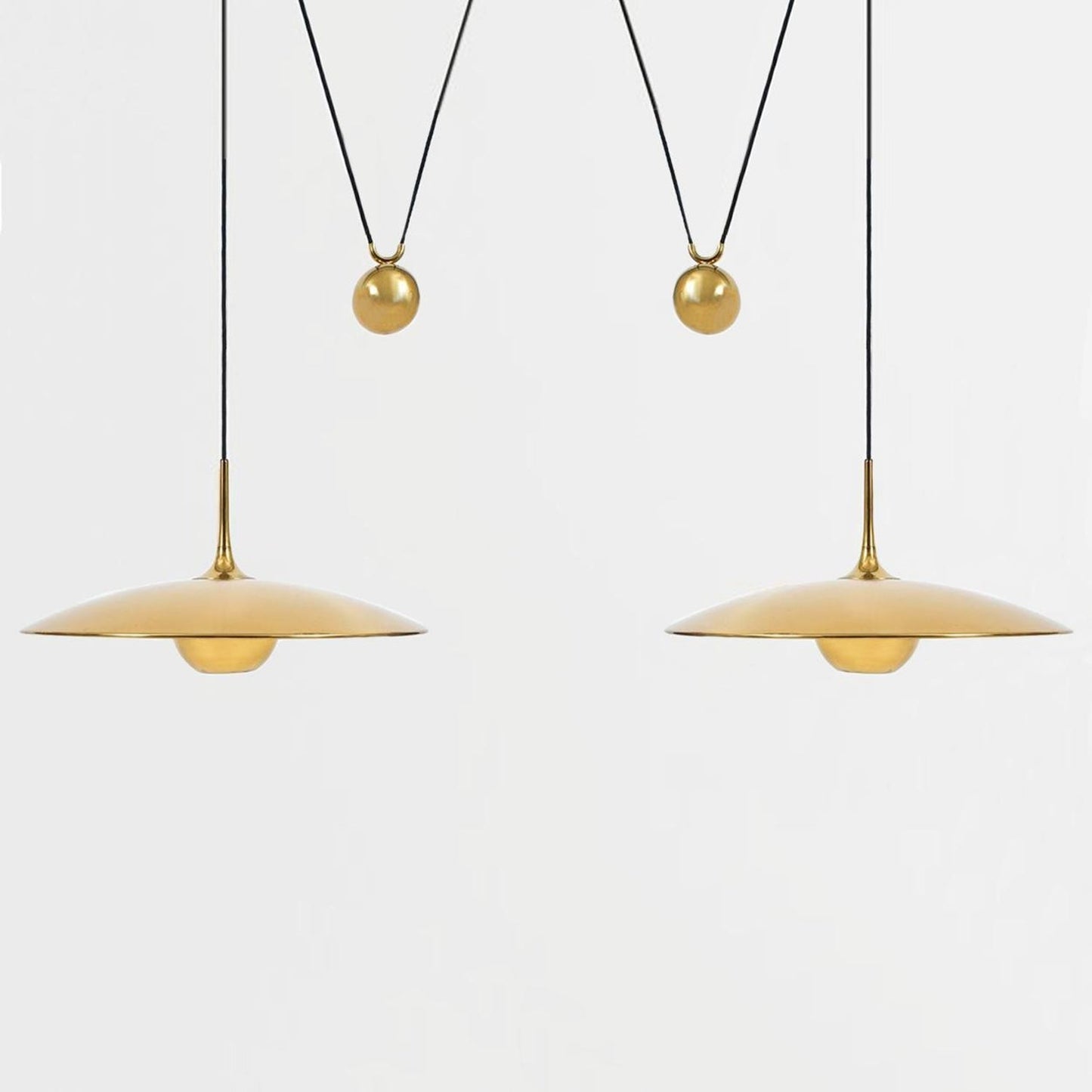 Industrial Counterweight Pendant Lamp, Adjustable Metal Pendant Light In Chrome Or Gold