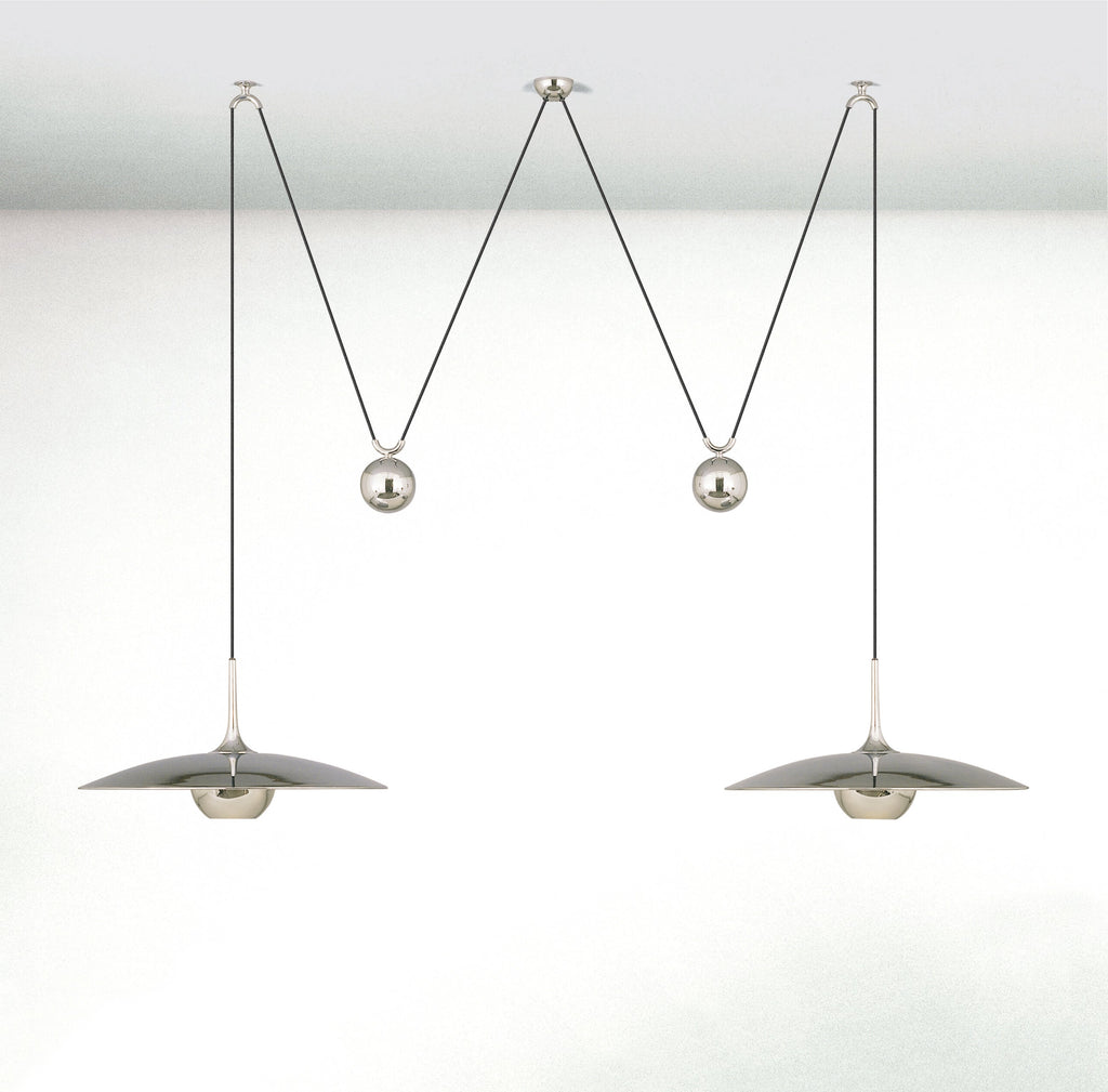 Industrial Counterweight Pendant Lamp, Adjustable Metal Pendant Light In Chrome Or Gold